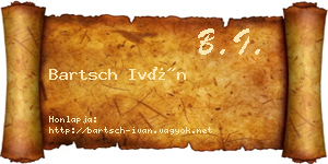 Bartsch Iván névjegykártya